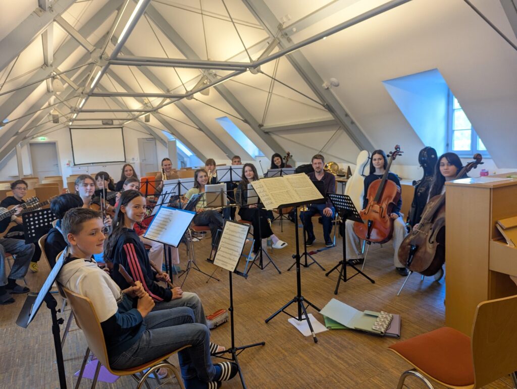 Gruppenbild bei den Probentagen des Schulorchesters in Diez bei Limburg