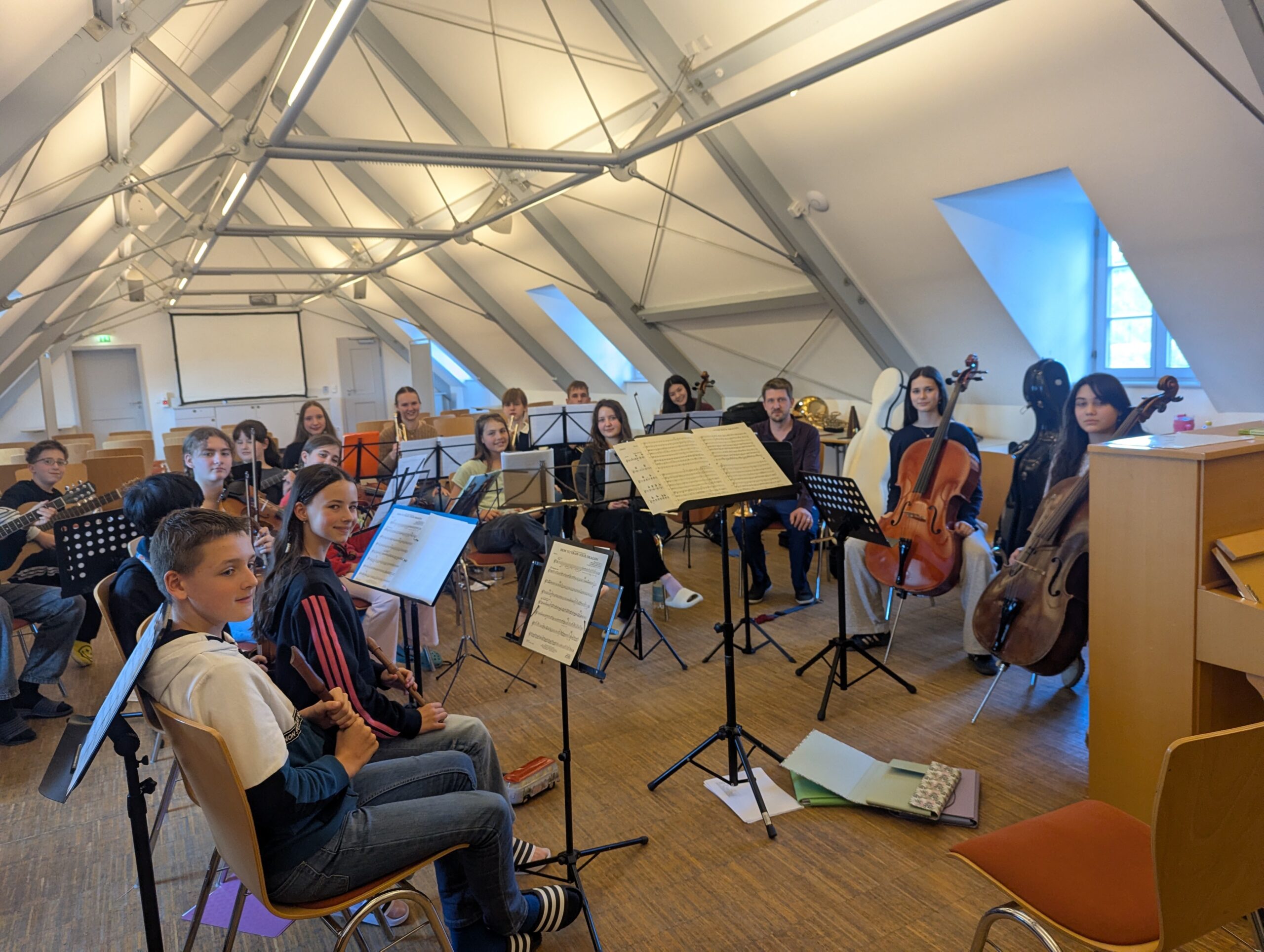 Gruppenbild bei den Probentagen des Schulorchesters in Diez bei Limburg