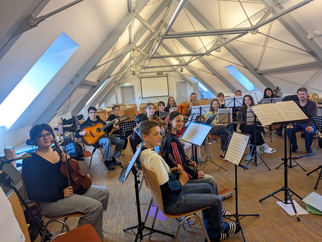 Gruppenbild bei den Probentagen des Schulorchesters in Diez bei Limburg